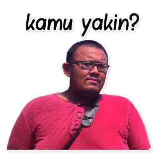 😏 9d609156 kamu yakin? man, glasses, expression, question, doubt, unsure telegram sticker