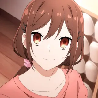 🍥 550cd30d Anime, Meisje, Portret, Glimlach, Cartoon whatsapp sticker