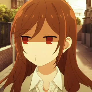 📚 5291506d animé, fille, yeux rouges, cheveux longs, personnage telegram sticker