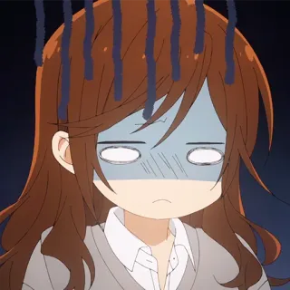 ✏️ 5e37f39b Anime, Fille, Expression, Confus, Choqué, Horreur, Fille Anime telegram sticker