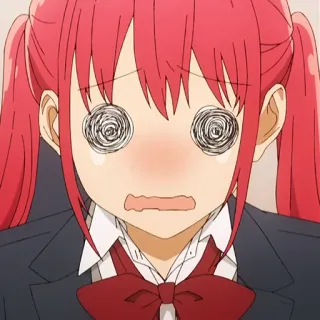 📚 6cc72eb0 animé, fille, cheveux roux, choquée, yeux, uniforme telegram sticker