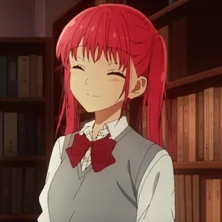 ✏️ 9f522b6c fille anime, uniforme scolaire, cheveux roux, souriant telegram sticker