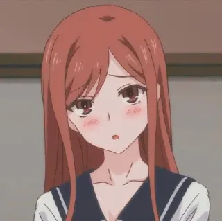 ♥ 719153e8 Anime, Fille, Uniforme scolaire, Rougeurs, Mignon telegram sticker