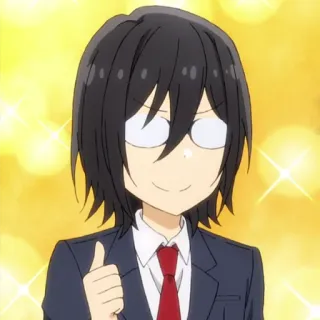 ✏️ 59f967ed anime, character, thumbs up, suit, tie telegram sticker