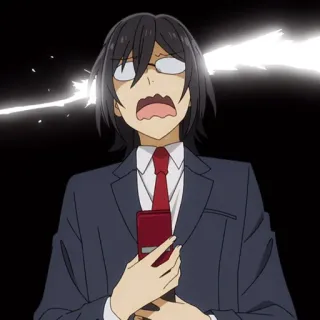 📚 a0d28b72 anime, shock, surprise, glasses, horrified telegram sticker