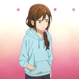 ✏️ 00b229a8 Anime, Meisje, Hoodie, Schattig, Ontevreden whatsapp sticker