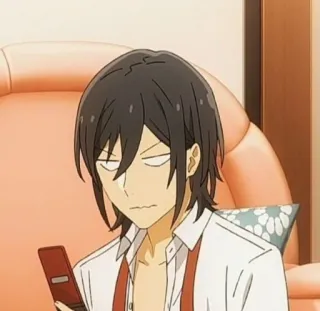 ✏️ 0353212e Anime, Serieus, Man, Uitdrukkingsloos, Brunette whatsapp sticker