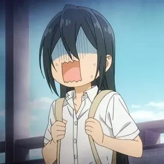 ✏️ 0e9c4227 anime, bang, student, school, meisje whatsapp sticker