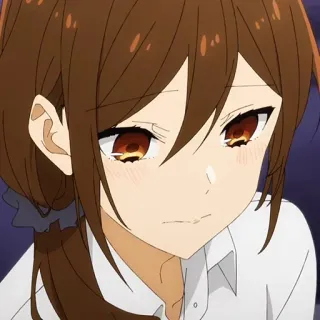 ✏️ 2e012839 anime, meisje, bruin haar, Horimiya whatsapp sticker