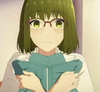 ✏️ 4800c1c1 Anime, Meisje, Bril, Schattig, Schooluniform whatsapp sticker
