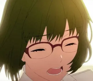 ✏️ 7d17b4c0 Anime, Vrouw, Bril, Gapen, Moe whatsapp sticker