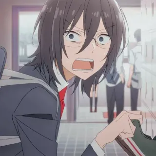 ✏️ 812be55e Izumi Miyamura Horimiya Anime, School, Man, Geschrokken, Student whatsapp sticker