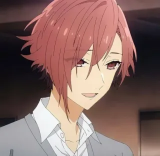 ✏️ cec5f8fc anime, personage, rood haar, glimlachend, portret whatsapp sticker