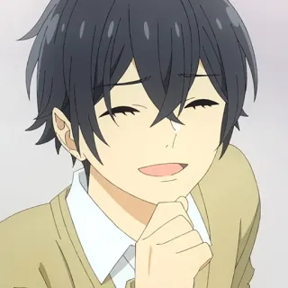 ✏️ e761d197 anime, glimlachend, mannelijk, blij, personage whatsapp sticker