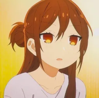 ✏️ f4653a44 anime, meisje, bruin haar, schattig, portret whatsapp sticker