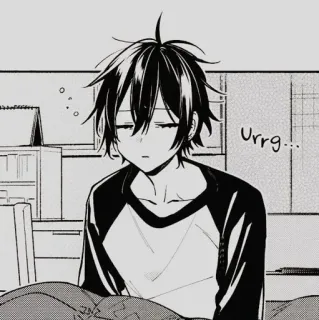 🖤 d739e5c3 Urrg... Anime, Manga, Schläfrig, Müde, Junge, Morgen telegram sticker