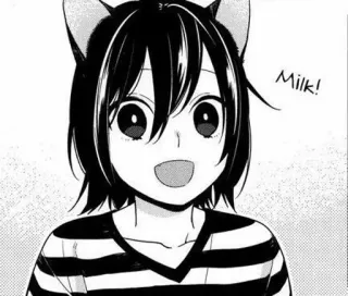 🖤 edff9a0f Milk! Anime, Manga, Katzenohren, Streifen telegram sticker