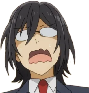 😨 21781aee Anime, Manga, Expressie, Geschrokken, Gezicht, Bezorgd whatsapp sticker