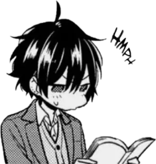 😍 4ecbc728 HMPH Anime, Manga, Jongen, Lezen, Gefrustreerd whatsapp sticker