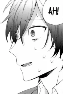 😓 71c3b60a AH! Manga, Anime, Geschrokken, Gezichtsuitdrukking, Gezicht, Close-up whatsapp sticker