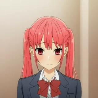 😞 26850e0a อนิเมะ, ชุดนักเรียน, ผมสีแดง, อนิเมะผู้หญิง, น่ารัก telegram sticker