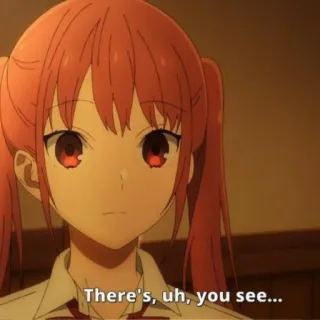 😕 589c702d There's, uh, you see... อนิเมะ, ผู้หญิง, คำพูด, ผมแดง, ชุดนักเรียน telegram sticker