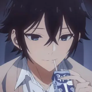 🧃 e1127236 อนิเมะ, เด็กผู้ชาย, ดื่ม, นม, น่ารัก telegram sticker