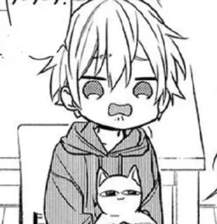 🌟 753d238e Аниме, Манга, Парень, Кот, Милый, Иллюстрация telegram sticker