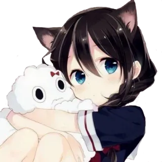 🥺 1655f476 Anime, Ragazza, Orecchie da gatto, Carino, Kawaii, Cartone animato, Chibi, Manga whatsapp sticker