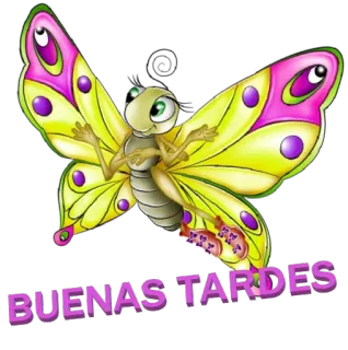 🦋 3045121a BUENAS TARDES ผีเสื้อ, สวัสดีตอนบ่าย, สวัสดีตอนบ่าย, ทักทาย, แมลง telegram sticker