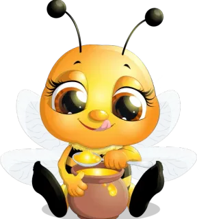 😋 dc530346 ผึ้ง, น้ำผึ้ง, การ์ตูน, สัตว์, แมลง, น่ารัก telegram sticker