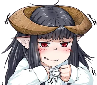 😠 238ed291 Аниме, Девушка, Демон, Рога, Милый, Каваий telegram sticker