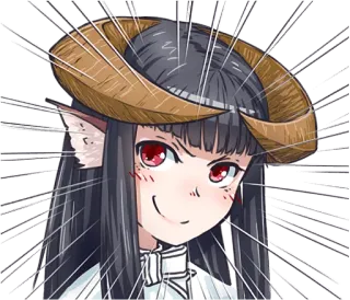 😏 d31ffdde Аниме, Демон, Девушка, Рога, Жуткий, Ухмылка, Эльф telegram sticker