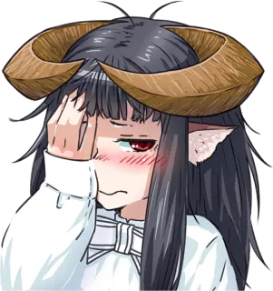 😳 d8bda4f0 Аниме, Девушка, Рога, Грустный, Плачущий, Милый, Манга telegram sticker