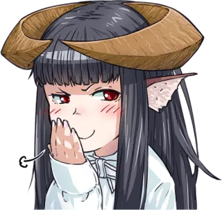 😏 7bbf0e93 Anime fille, Cornes, Malicieux, Sourire narquois, Kawaii, Mignon, Manga telegram sticker