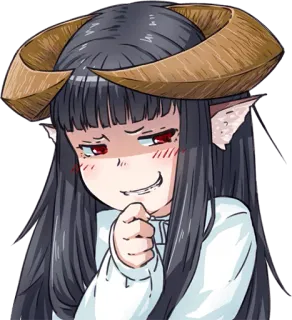 😏 9a342579 Anime, Démon, Cornes, Fantasy, Fille, Suffisant, Malicieux, Diable telegram sticker