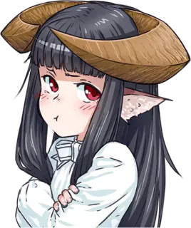 😒 cb913dc0 Animé, Fille, Corne, Mignon telegram sticker