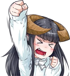 😆 e1701b43 Anime, Fille monstre, Fille démon, Cornes, Mignon, Joyeux telegram sticker