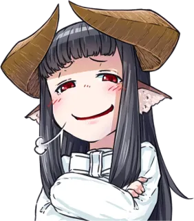 😏 f95d949c Anime, Démon, Cornes, Sourire narquois, Mignon, Manga, Kawaii telegram sticker