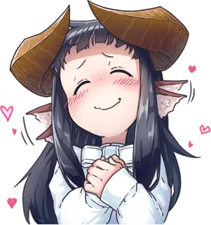 😊 0f29b09e Anime, Lucu, Gadis, Iblis, Tanduk, Tersenyum whatsapp sticker