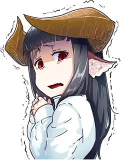 😦 30e0b4b5 Anime, Gadis, Tanduk, Iblis, Lucu, Fantasi, Manga whatsapp sticker