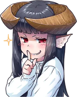 😏 34c0c49b anime, iblis, tanduk, angkuh, seni digital, imut whatsapp sticker