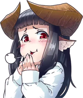 😛 36c2f17b gadis anime, imut, tanduk, karakter, ilustrasi whatsapp sticker