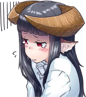 😞 60134e76 Anime, Iblis, Menangis, Gadis, Sedih, Tanduk whatsapp sticker