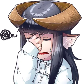 😐 a7c8312b menangis, anime, sedih, tanduk, emosional whatsapp sticker