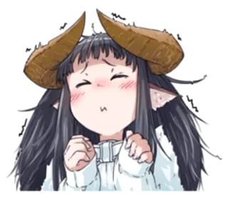 ⚡ cbd3d1bb Anime, Meisje, Demon, Horens, Blozen, Schattig whatsapp sticker