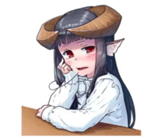 ☺️ 0a15d8af 动漫, 恶魔, 女孩, 角, 脸红, 可爱 telegram sticker