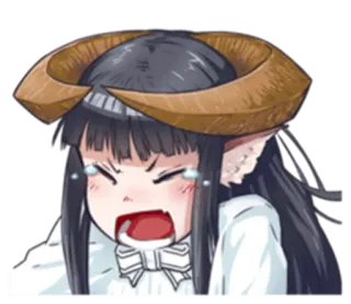 😫 37e9d628 动漫, 哭泣, 恶魔, 角, 伤心, 情绪化 telegram sticker