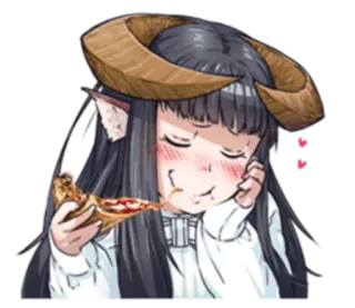 🍕 436e1b3a 动漫, 恶魔, 吃, 披萨, 可爱, 卡哇伊 telegram sticker