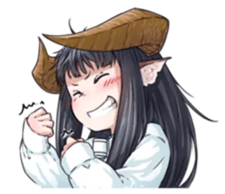 🖕 4f6dd494 动漫, Q版, 角, 可爱, 快乐, 卡通 telegram sticker